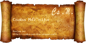 Csaba Mónika névjegykártya