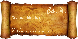 Csaba Mónika névjegykártya