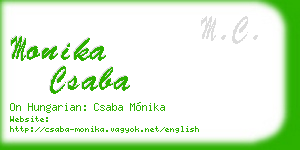 monika csaba business card