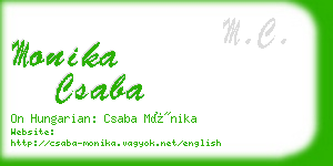 monika csaba business card